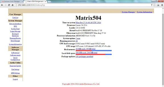 Matrix-504 Web Manager
